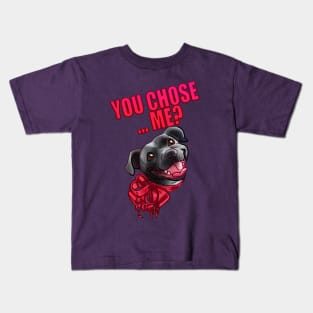 YOU CHOSE ME ? GREY BLACK STAFFY PINK CARD Kids T-Shirt